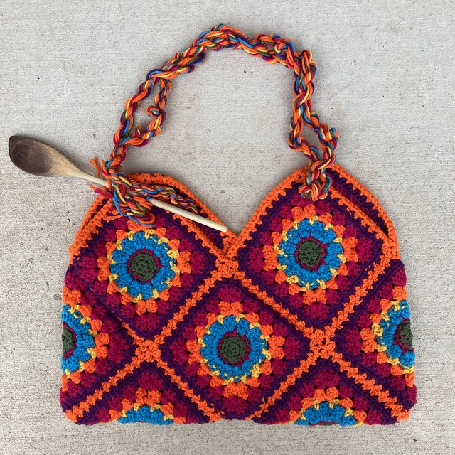 A multicolor crochet pandemic purse, ready for adventure! - Crochetbug